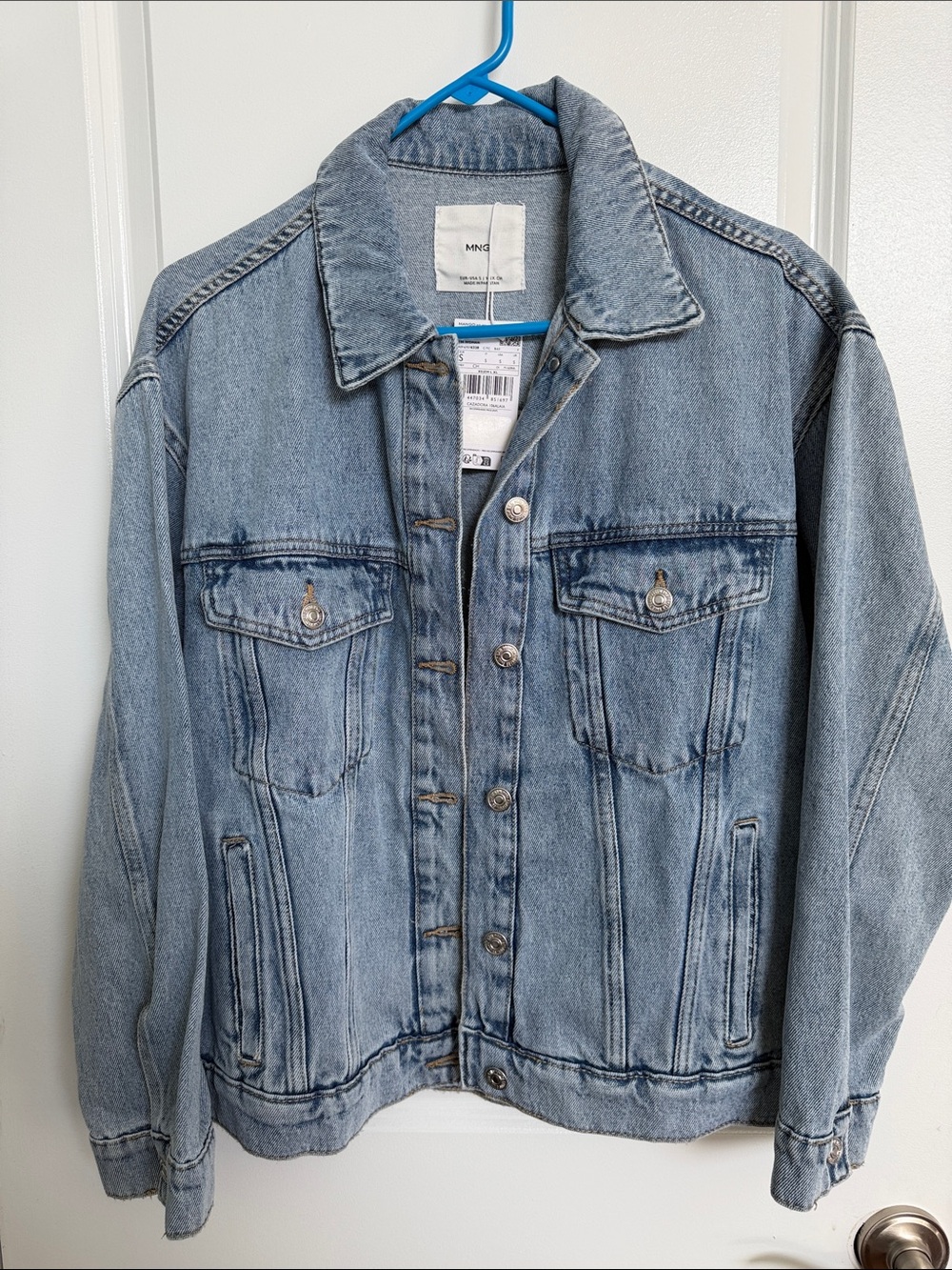 Mango Light Denim Women’s Jacket - Pale Blue Jean Coat
